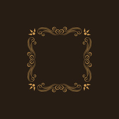 Ornamental floral decorative frame. Swirls, Scroll design element. Invitations, advertising or other design and place for text. Flourishes frame.