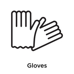 Gloves icon vector sign and symbol isolated on white background