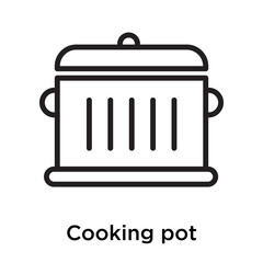 Cooking pot icon isolated on white background