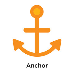 Fototapeta premium Anchor icon vector sign and symbol isolated on white background