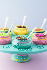 Assorted topping for ice cream.