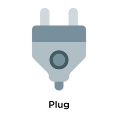Plug icon vector sign and symbol isolated on white background