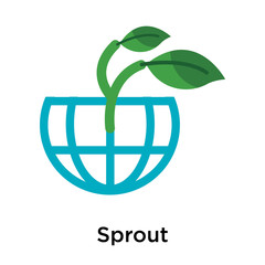 Sprout icon vector sign and symbol isolated on white background