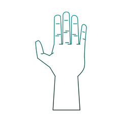 Hand with palm open vector illustration graphic design