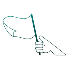 Referee hand with flag vector illustration graphic design