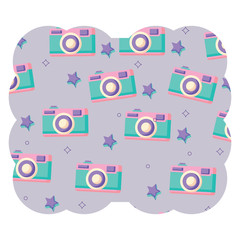 Obraz premium with photographic camera pattern over white background, vector illustration