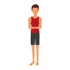 Young  man  with summer clothes vector illustration graphic design