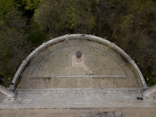 Beautiful aerial view of the Abraham Lincoln monument in Chicago