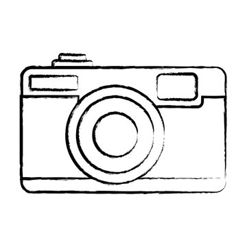 photographic camera icon over white background, vector illustration