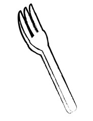 fork utensil icon over white background, vector illustration