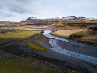 Aerial View below Vatnajökull glacier, Iceland