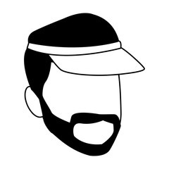 Man with summer hat vector illustration graphic design