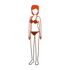 Young woman in swim suit vector illustration graphic design