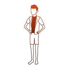 Young man with summer clothes vector illustration graphic design