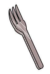 fork utensil icon over white background, vector illustration