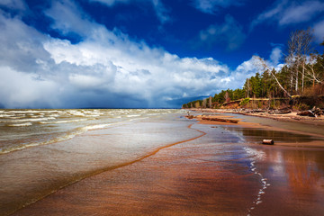 Coast of the Ob river. Novosibirsk region, Siberia, Russia