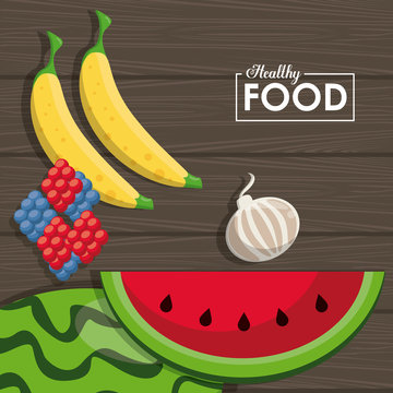 Healthy and fresh food to eat vector illustration graphic design