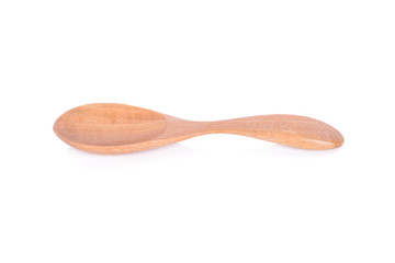 wooden spoon on white background