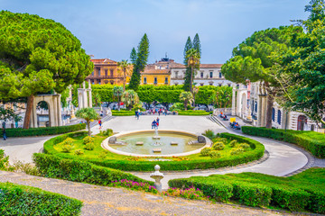Bellini garden park in Catania, Sicily, Italy