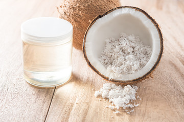 coconut on old wooden background