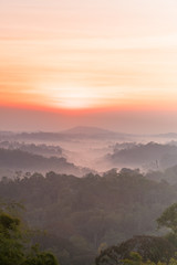 high angle view. cloud mountain sky. sunrise, sunset
