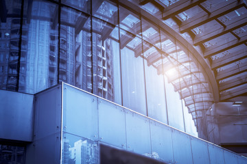 Obraz premium Contemporary Architecture Office Building Cityscape Personal Perspective Concept