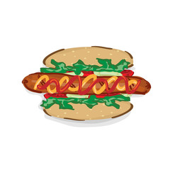 fastfood hot dog sausage drawing graphic object
