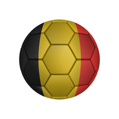 Fototapeta premium illustration of realistic soccer ball painted in the national flag of Belgium for mobile concept and web apps. Illustration of national soccer ball can be used for web and mobile