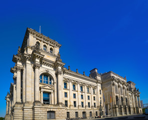 Fototapeta na wymiar Berlin Reichstag facade Bundestag Germany
