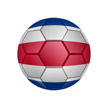 illustration of realistic soccer ball painted in the national flag of Costa-Rico for mobile concept and web apps. Illustration of national soccer ball can used for web and mobile
