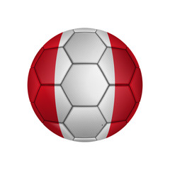 Fototapeta premium illustration of realistic soccer ball painted in the national flag of Peru for mobile concept and web apps. Illustration of national soccer ball can be used for web and mobile