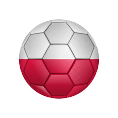 Fototapeta premium illustration of realistic soccer ball painted in the national flag of Poland for mobile concept and web apps. Illustration of national soccer ball can be used for web and mobile