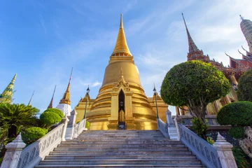 Poster de jardin Temple Temple antique de Wat Phra Kaew à Bangkok, Thaïlande