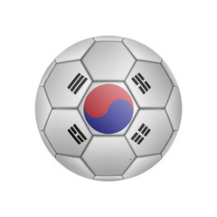 illustration of realistic soccer ball painted in the national flag of South_Korea for mobile concept and web apps. Illustration of national soccer ball can used for web and mobile