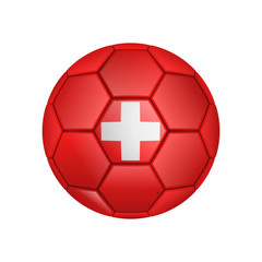 illustration of realistic soccer ball painted in the national flag of Switzerland for mobile concept and web apps. Illustration of national soccer ball can used for web and mobile