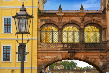 Dresden arch at Taschenberg street in Germany