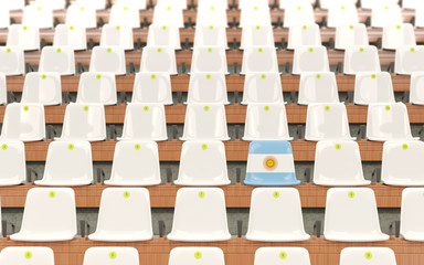Stadium seat with flag of argentina