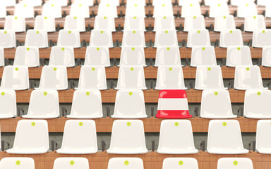 Fototapeta premium Stadium seat with flag of austria