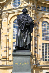 Fototapeta premium Martin Luther memorial near Frauenkirche Dresden