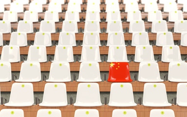 Obraz premium Stadium seat with flag of china