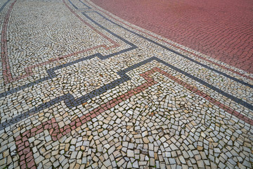 Mosaic soil in Dresden at Theaterplatz square