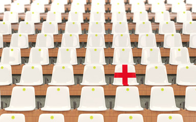 Obraz premium Stadium seat with flag of england