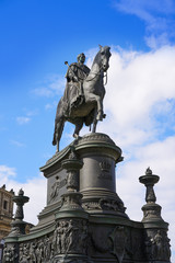 Fototapeta na wymiar Statue of King Johann in Theaterplatz of Dresden