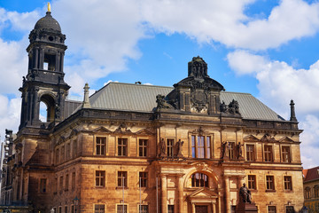 Fototapeta na wymiar Oberlandesgericht building in dresden Germany