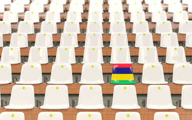 Fototapeta premium Stadium seat with flag of mauritius