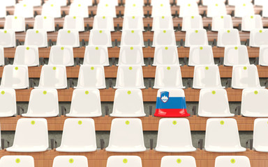 Obraz premium Stadium seat with flag of slovenia
