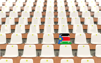 Fototapeta premium Stadium seat with flag of south sudan