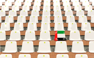 Stadium seat with flag of united arab emirates