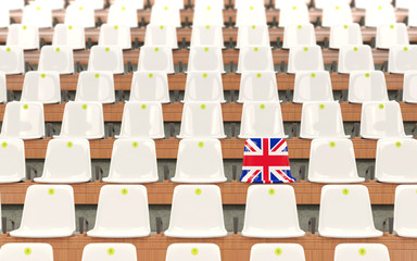Obraz premium Stadium seat with flag of united kingdom