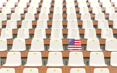 Obraz premium Stadium seat with flag of united states of america